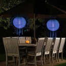 Solar Nylon Lantern Lamp Waterproof Hanging Light Festival Decor (Purple) Newly