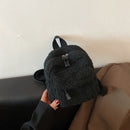 Children Casual Plush Solid Color Backpack Cute Shoulder Bag Handbags Rucksack