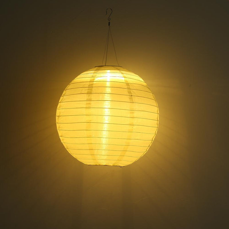 4pcs 8 inch LED Round Solar Lantern Waterproof Pendant for Garden Decor