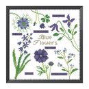 Partial Embroidery Blue Flower Cross Stitch Kits 14CT Stamped DIY Canvas Crafts