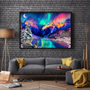 Northern Light Wolf Full Round Diamond Painting Kits 5D DIY Animal Art Picture