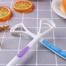 2pcs Tongue Brush Tongue Scraper Cleaner Dental Oral Care (Purple+Blue) Newly