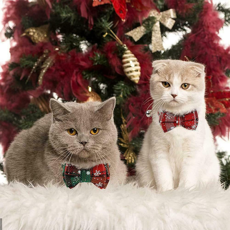 Cat Collar Tartan Plaid Bow Tie Check Adjustable Pet Collars UK Puppy Cat H0J9
