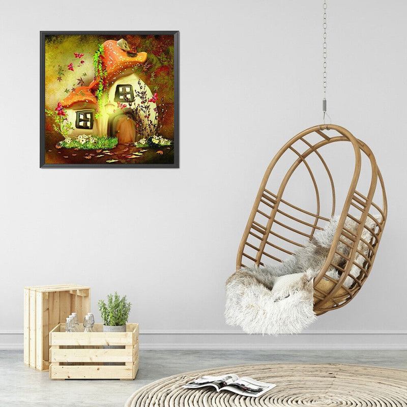 5D Diamond Painting Kit Mushroom House Full Round Drill DIY Craft Mosaic Picture