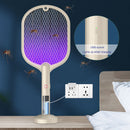 Electric Insect Swatter USB Rechargeable Led Light Mosquito Killer (Beige) Newly