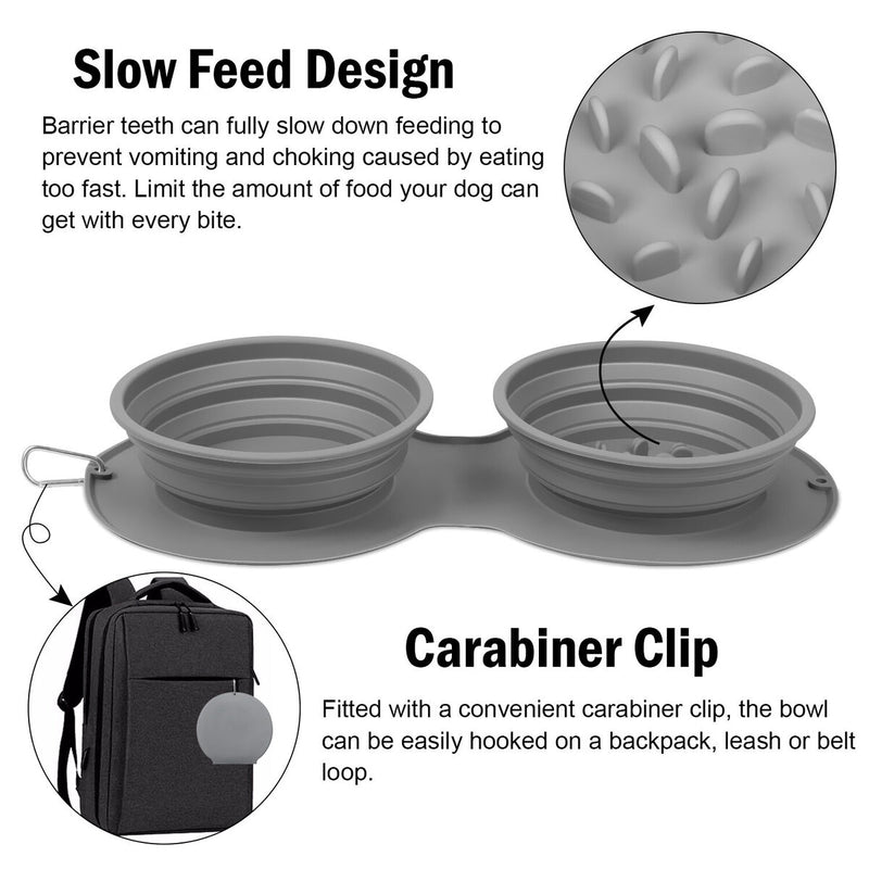 Dog Bowls Dog Cat Water Food Bowls Slow Feeder Bowls Collapsible Pet Bowls