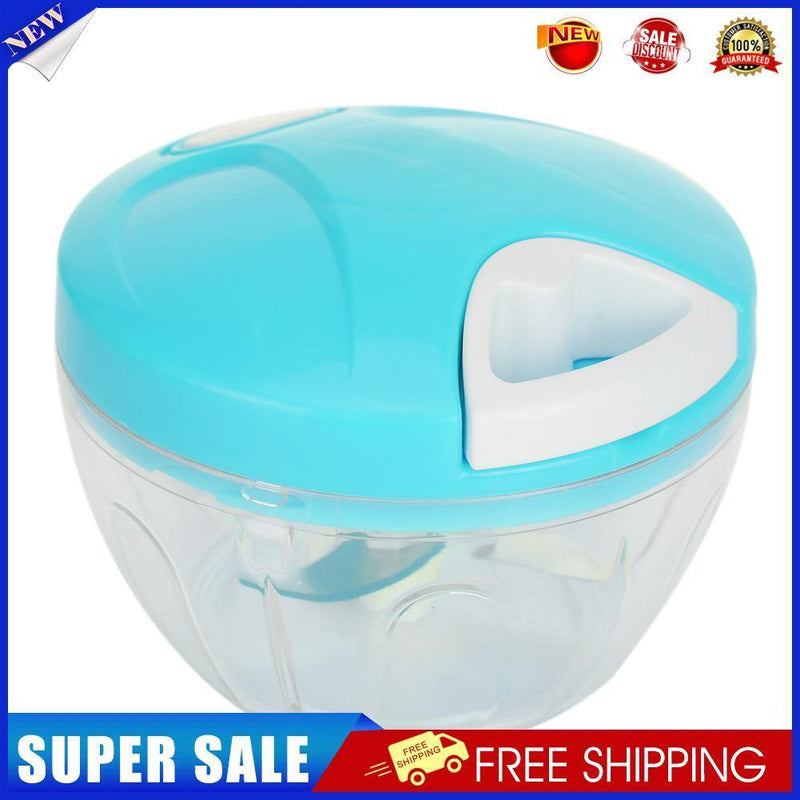 Manual Fruit Vegetable Shredder Garlic Cutter Food Grinder Crusher (Blue)
