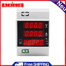 Multi-use Din Rail Energy Meter Ammeter Voltmeter Power Meter with LED Display