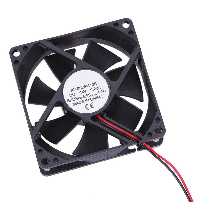 80x80x25mm 24V Brushless DC 7 Blade PC Cooler Fan Low Noise High-Sp