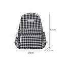 Fashion Plaid Backpack Student College Schoolbag Fresh Teenager Laptop Bookbags