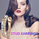 Portable Jewelry Box + Earrings Set Ear Stud Zipper Storage Organizer Case