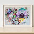 DIY Succulent Heart Oil Paint by Numbers Drawing on Canvas Pictures Home Deco
