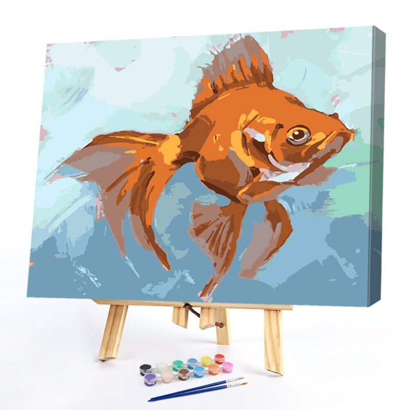 Oil Paint Fish By Numbers Coloring Picture Digital Drawing L378
