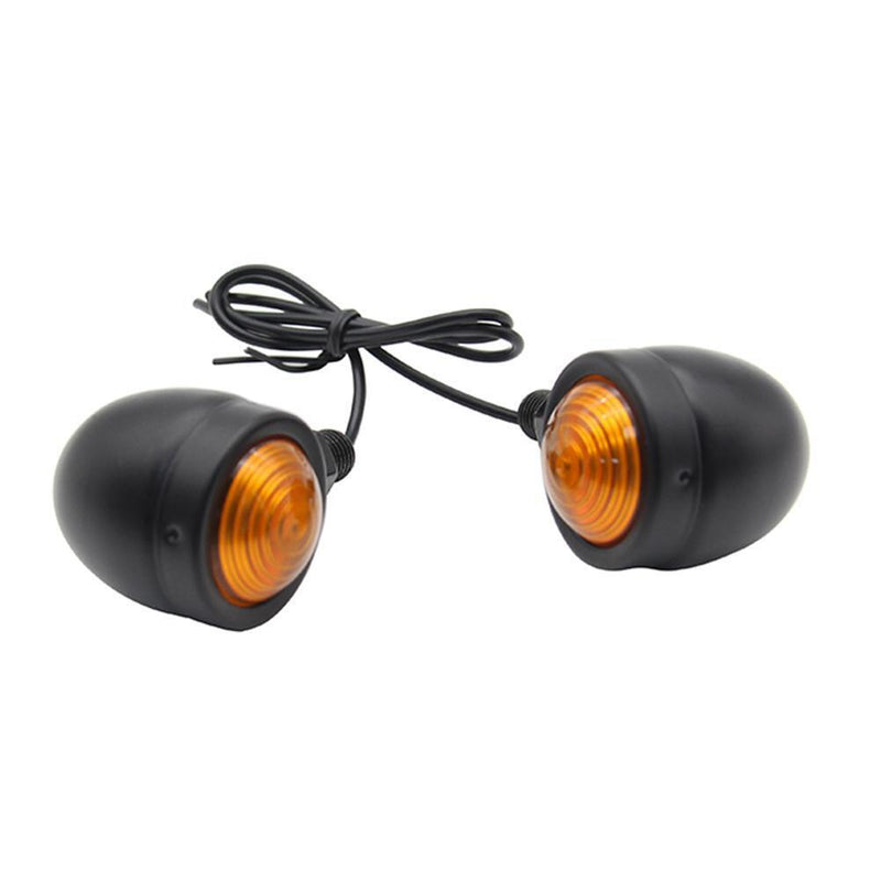 2pcs 12V Motorcycle Turn Signal Lights Mini Retro Amber Light Motorbike Blinkers