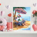 Oil Paint by Numbers Santa Canvas Artwork Living Room Wall Picture Decoration