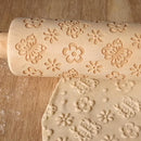 Easter Day Embossing Wood Rolling Pin for DIY Baking Cookies (Butterfly)