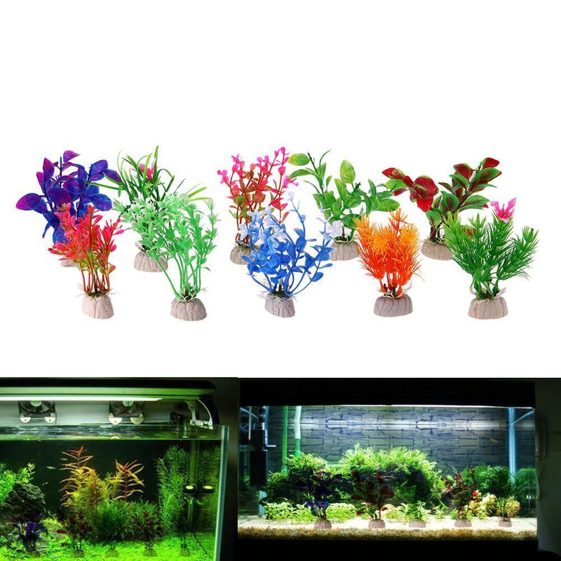 10pcs Water Plant Simulation Aquarium Fish Tank Decoration Ornament Newly