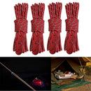 4pcs Wind Rope with Hooks Buckle for Outdoor Camping Hiking Tents (Red) Newly