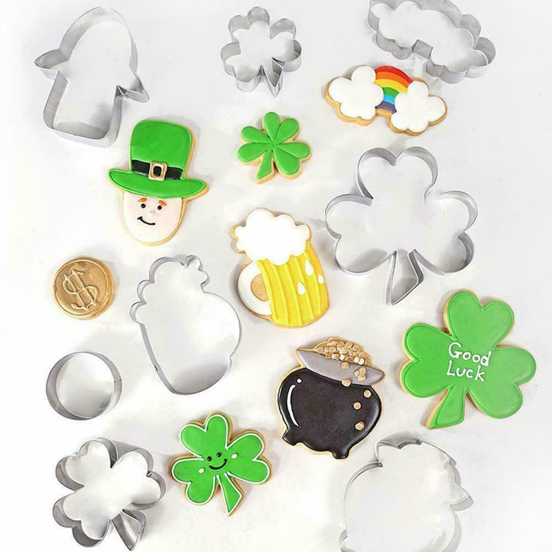 8 Piece St. Patrick's Day Cookie Die Irish Clover Steel Cookie Die Z6M8