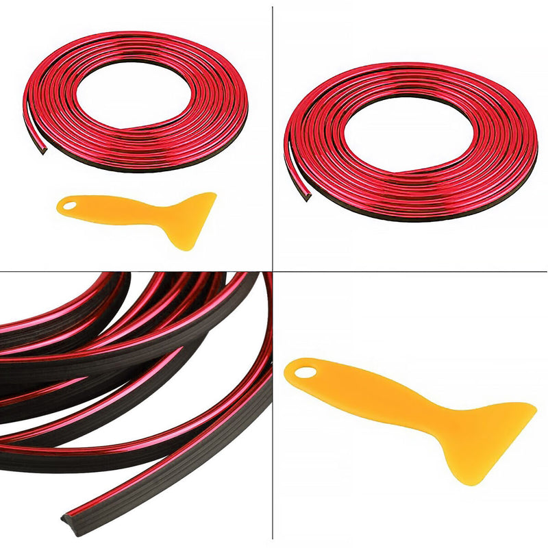 Car Interior Moulding Trim 16ft(5m) Flexible Automobile Line Strip (Red) Newly