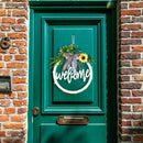 Sign Round Front Door Decor Wreath Decoration Lighted Welcome Sign For Outdoor