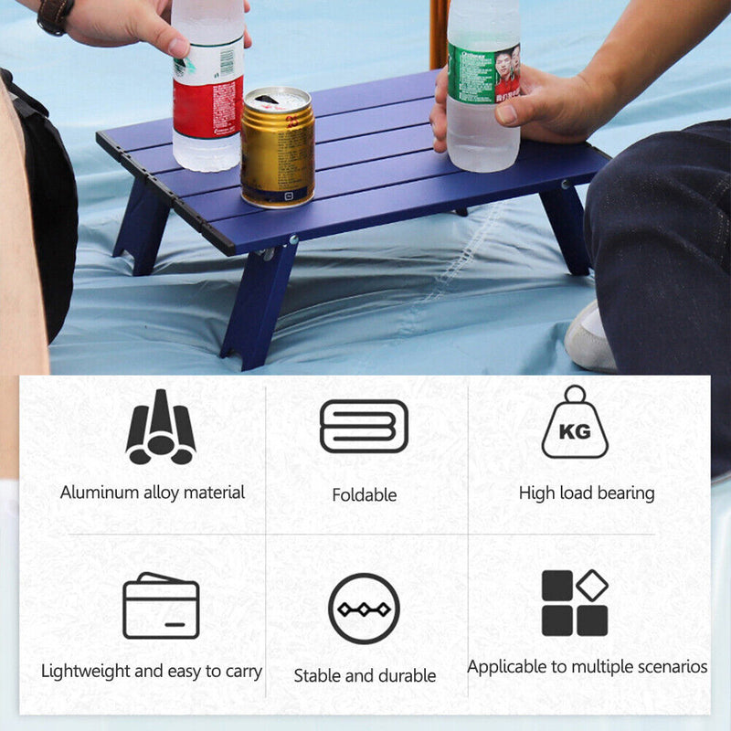 Portable Foldable Plate Table Coffee Table Computer Desk for Camping Tent Picnic
