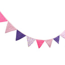 12 Flags 3.2M Cotton Fabrics Banner Fit Wedding Garland Decor Purple Par
