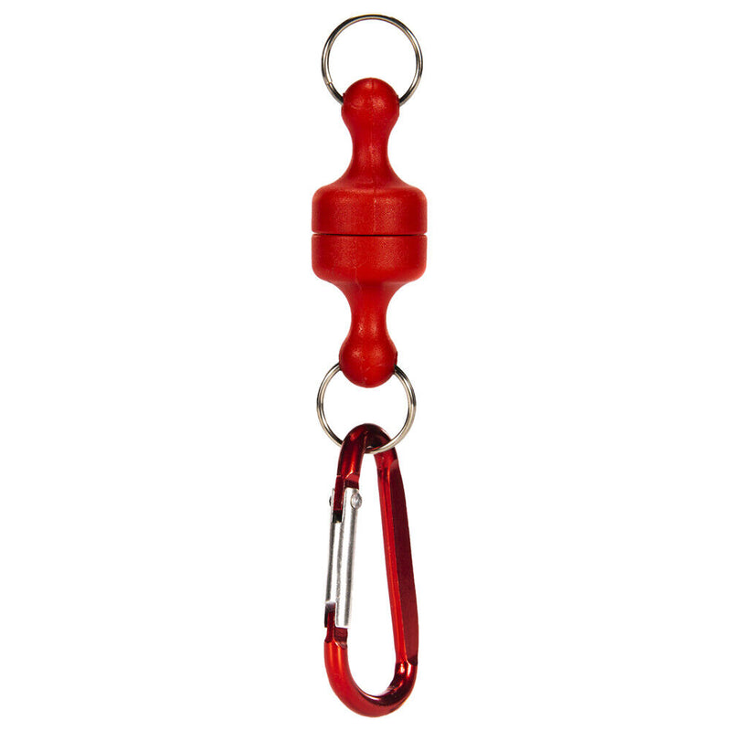 Magnetic Net Release Keeper with Lanyard Carabiners for Fly Fishing (Red)