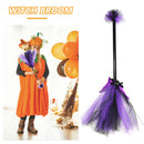 Halloween Witch Broom Plastic Witch Broomstick Kid Color Broom (Purple)