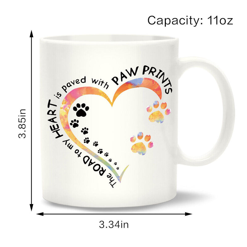 DIY Customized 11oz Ceramic Cup Love Dog Paw Coffee Breakfast Milk Tea Mugs