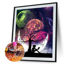 5D DIY Diamond Painting Tree Moon Full Square Drill Mosaic Rhinestone Pictu