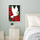 5D DIY Full Round Drill Diamond Painting Rose Dove Handmade Home Art Ornament