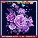DIY 5D Purple Flowers Diamond Painting Embroidery Cross Crafts Stitch Decor