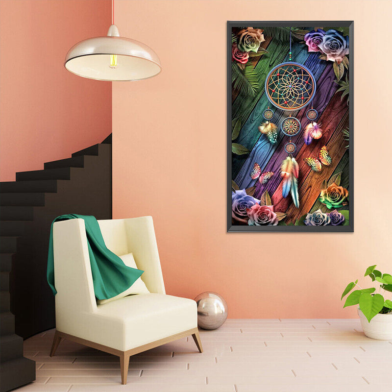 5D Diamond Painting Kit Flower Dream Catcher Full Round Drill Rhinestone DI
