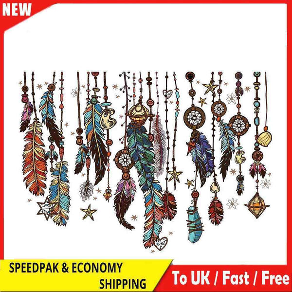 Removable Dream Catcher Feathers Wall Stickers Kids Bedroom Decor Decals