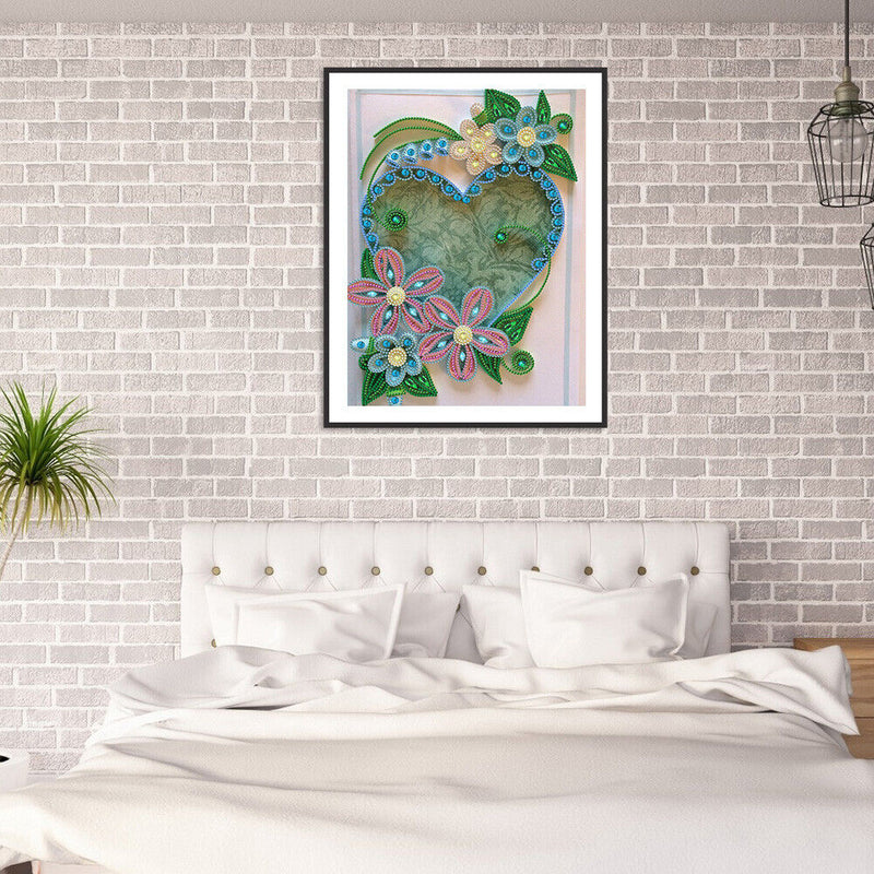 5D DIY Flower Heart Part Special Drill Diamond Painting Artwork Handicraft
