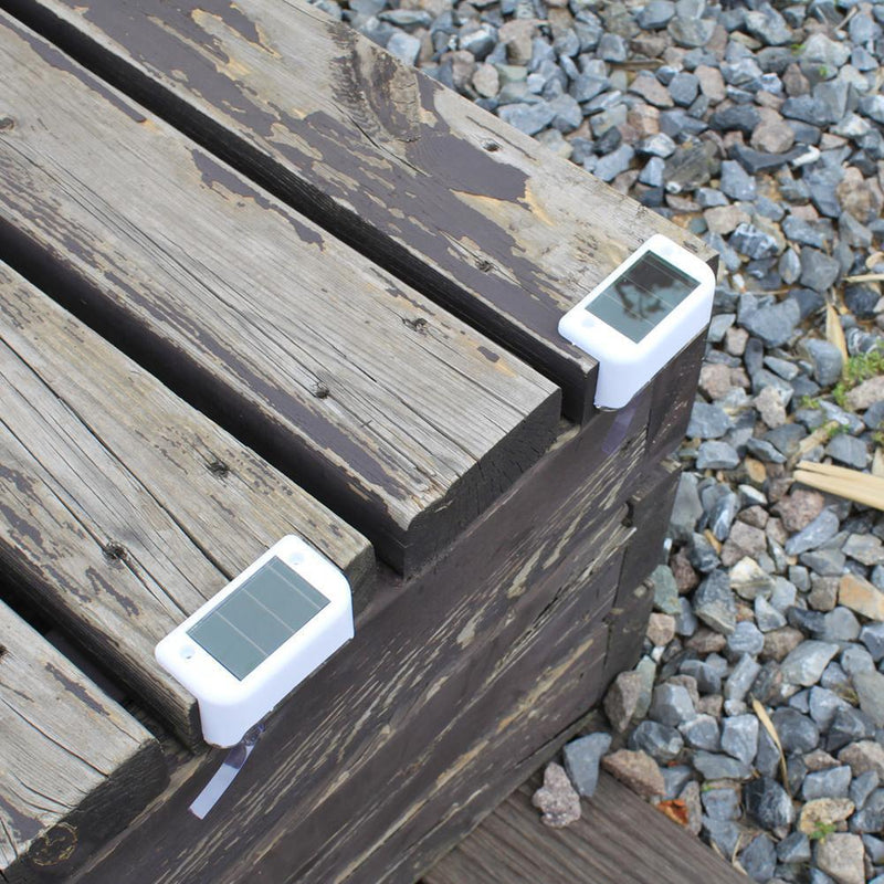 4x Waterproof Solar Deck Step Wall Lights Stairs Fence Lamps (White Light)