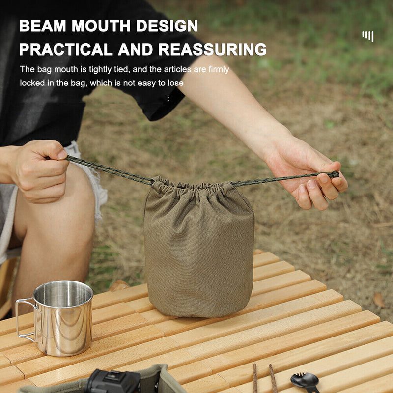 Drawstring Storage Bags Canvas Travel Outdoor Camping Sundry Makeup Pouch Newly