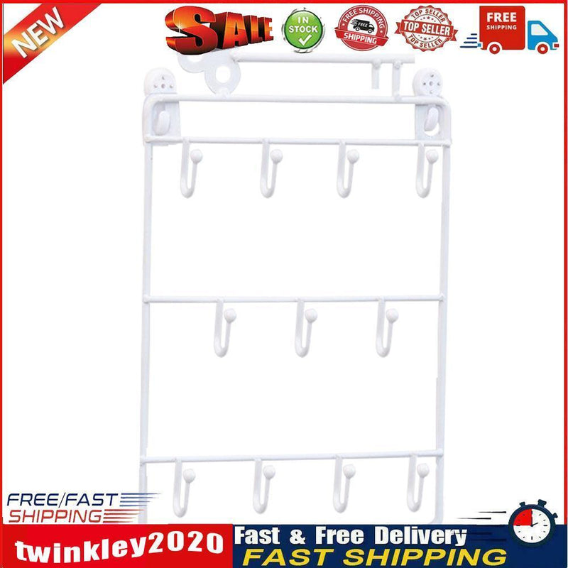 Modern Wall Mounted 11 Hangers Hooks Key Holder Coat Hat Storage Rack (B) Newly