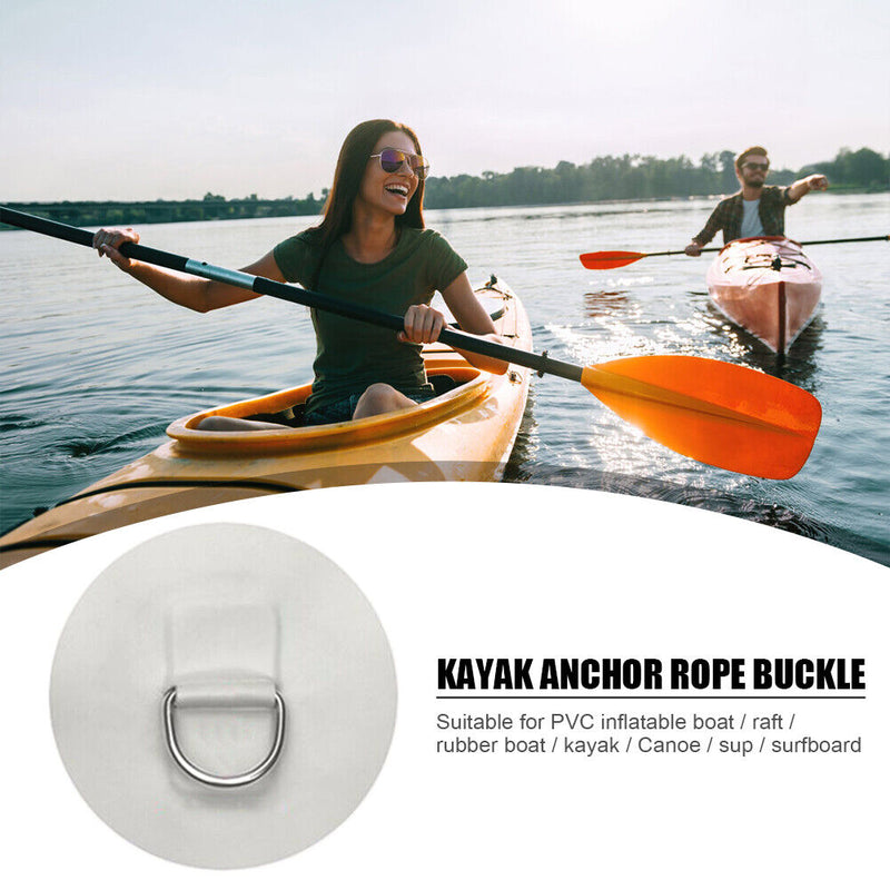 Stainless Steel D Ring Patch for PVC Inflatable Boat Raft Kayak Fitting Par