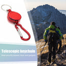 Metal Retractable Keychain Anti-Lost Anti-Theft EDC Keyring Buckle (Red) Newly