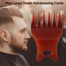 Men Salon Large Tooth Hairdressing Comb Plastic Styling Comb (Glossy Brown)