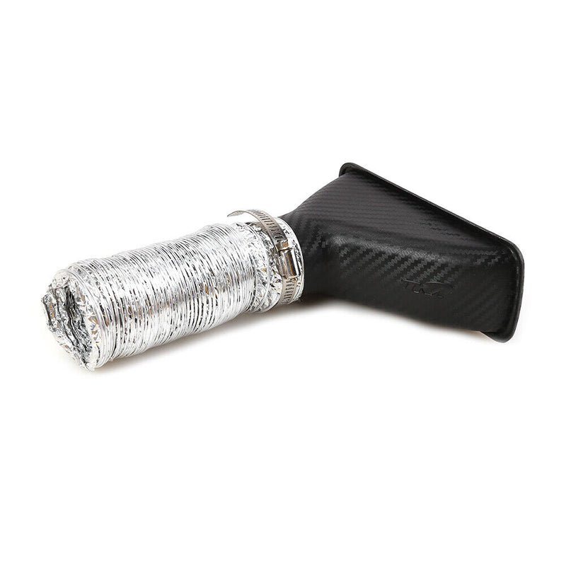 Carbon Fiber Look Car Auto Front Bumper Turbo Air Intake Pipe Air Funnel Kit