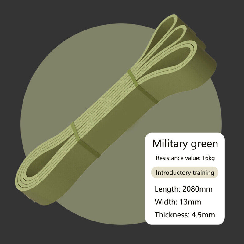 Fitness Band Resistance Strap Gym Workout Expander (Military Green 13mm) Newly