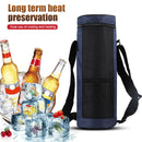 Water Bottle Cooler Bag Portable Camping Drink Cup Insulated Pouch (Blue) Newly