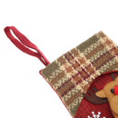 Cute Christmas Socks Gift Candy Bags Plaid Tree Hanging Ornament (Elk)
