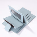 Women Fashion Bifold PU Leather Purse Casual Zipper Card Holder Short Wallet