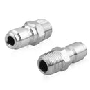 1 Pair 3/8 Threaded Male to Quick Connect Plug Fittings Pressure Washer Adapters