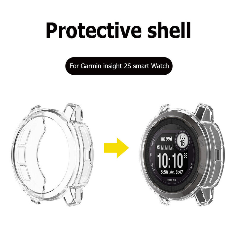 Clear Frame Watch Cover Case for Garmin Instinct 2S Bumper Shell (White) Newly