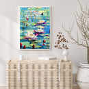 DIY Hand Painted Paint By Numbers Oil Canvas Pictures Lotus in Pond Kit Orn